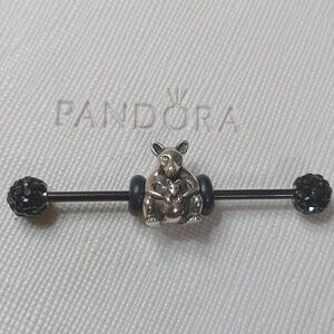 Pandora Vintage Stirling Silver Kangaroo And Baby Charm.